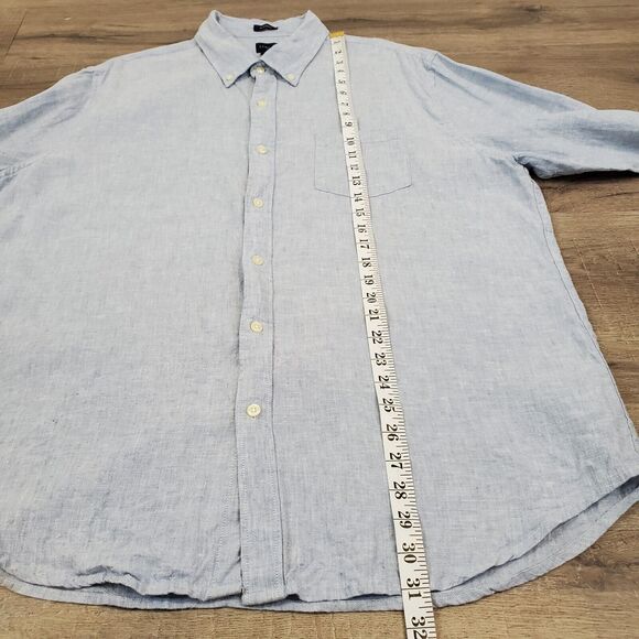 J.Crew Factory Mens Classic Fit Linen Blend Longsleeve Button Down Shirt XL - Picture 7 of 9